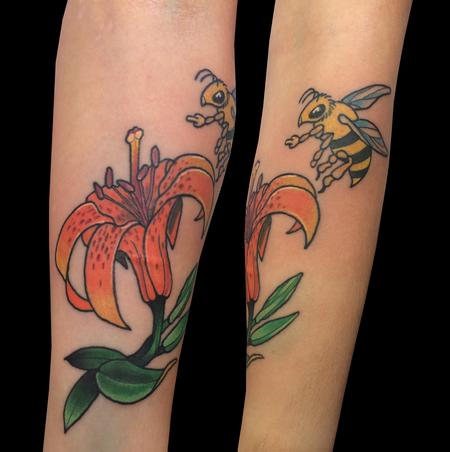 Tattoos - Lilly with Badass Bee - 99074